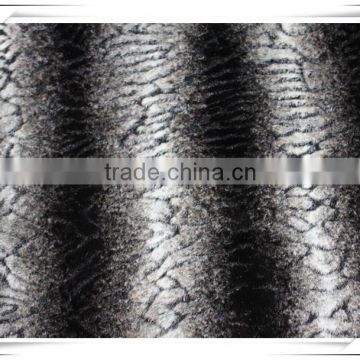 jacquard waved printed artificial fur fabric for garments