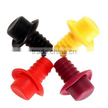 Silicone Wine Hat Bottle Stoppers Kitchen Bar Tools Vacuum Sealed Random Color