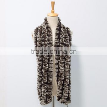 Top quality new rabbit fur scarf with fur flowers