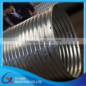 Large diameter galvanized corrugated steel metal culvert pipe