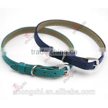 Dark blue small cats collars wholesale, leather pets collar in fashion