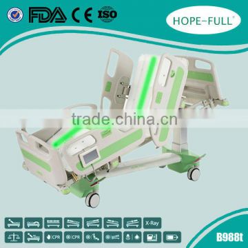 High standard ICU bed with full body X-ray function