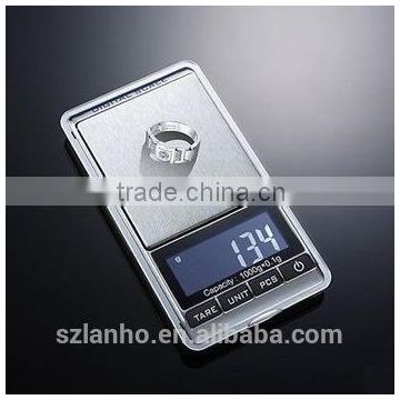 2016 new arrival 1000g x 0.1g LCD Mini Digital Jewelry Pocket GRAM Scale