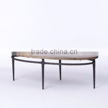Cast Iron Base Coffee Table , industrial coffee table