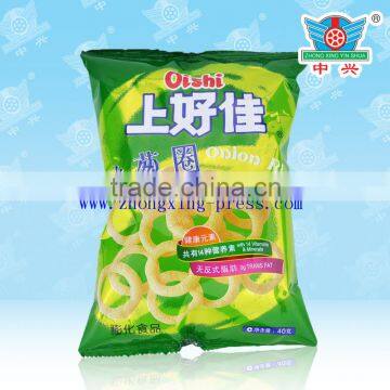 Printed air filling plastic potato chips packaging bag sealer with high barrier