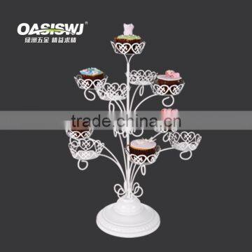 3-Tier mental Cupcake Stand/3Tiered Tower White Cupcake Holder Stand / 11 cups mental Cupcake Dessert Stand with 3 Tiers