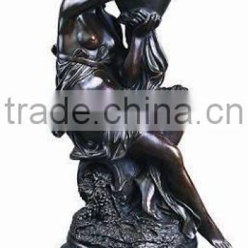 New products metal metal vase with nude lady statue for home decor