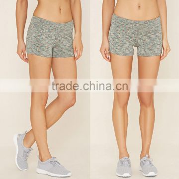 Cheap Wholesale Custom Polyester Spandex Women Fashion Gym Sport Wear Active Space Dye Shorts Pants High Quality