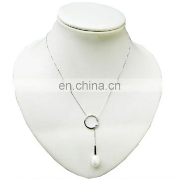 Formal hand-made pearl necklace pendant--925 silver chains