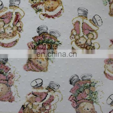 glitter printed fabric Santa Claus packing wrapping fabric