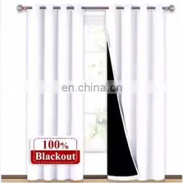 Eyelet Ring blackout Curtain 100% polyester double layer solid window curtains for the living room