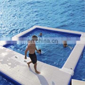 Large Protection Floating On The Sea Inflatable Swimming Pool With Net For Adult