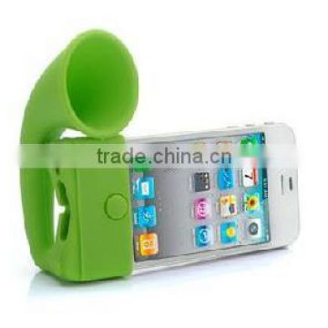 Novelty Silicone Loud Speaker Horn Stand for Iphone Amplifie High Sound Loud Speaker Mobile Phone