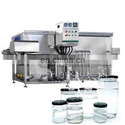 Tunnel type glass bottle rinsing  jar cleaning drying machine