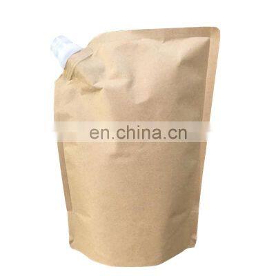 China Supplies Brown White Kraft Paper Custom Printed Stand Up Spout Pouch Bag For Coffee Packaging