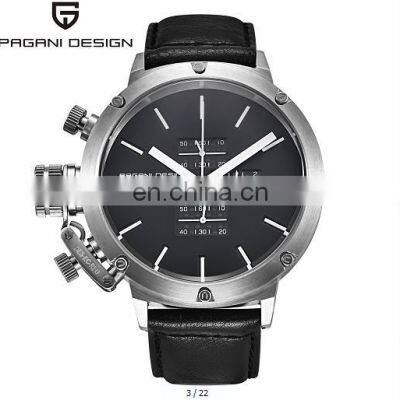 Pagani Design CX-2332-G11 Luxury Genuine Leather Band Military Sports Men Analog Chronograph watch