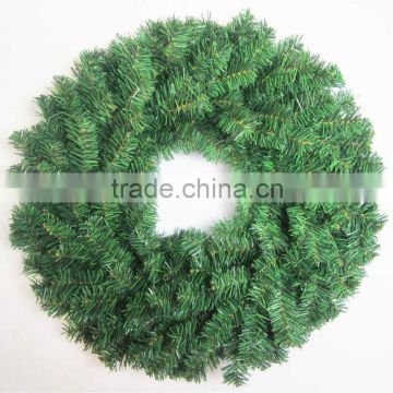 New design green color pvc artificial christmas wreath