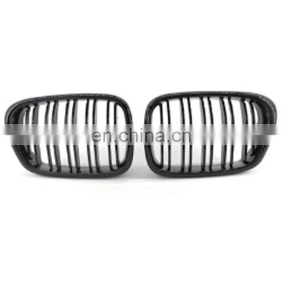 Gloss Black Double Slat Kidney Front Grille Grill Kidney for BMW E39 5-Series 525 528 1995-2004 Car Styling Racing Grills