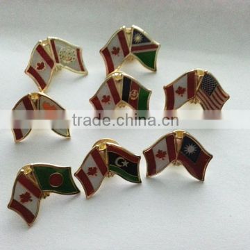 custom lapel pins/crossed flag lapel pins