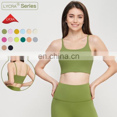 2 In 1 Piece Sling Straps Recycled Sports Bras High Quality Quick Dry Women Yoga Crop Tops