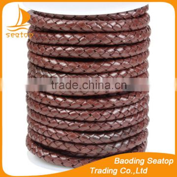 5mm stingray round braided leather cord wholesale