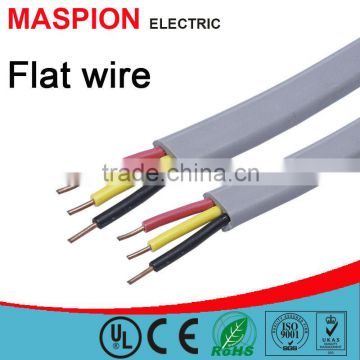 Twin flat wire ce rohs with earth wire 3 CORE pvc insulated copper wire or CCA wire electrical wire