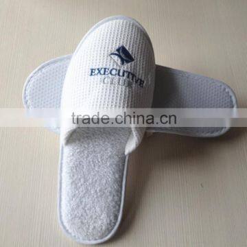 high quality close toe cotton waffle hotel slipper