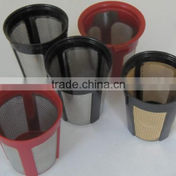 Stanless steel etched filter mesh refillable coffee capsule