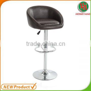2014 hot selling products pu leather bar stool with footrest round metal table base zhejiang china manufacturer