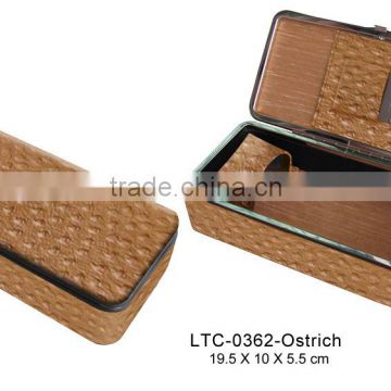 Hot sale premium leather cigar case travel humidor supplier