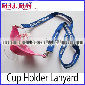 2016 various style cup holder lanyard polyester lanyard