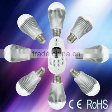Remote control dimmable 2.4G wireless led bulb light E26