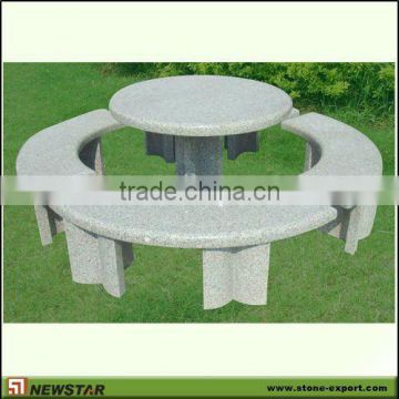 stone bench and table