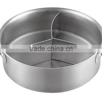 Two Handle WokWith Three Compartments With Lid