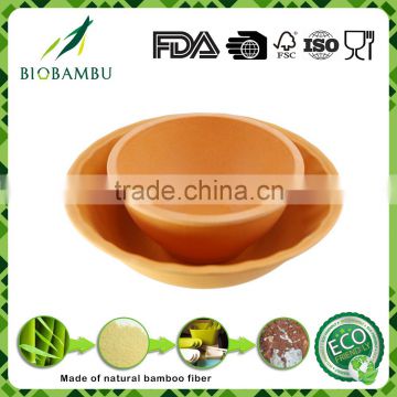Top selling good design bamboo fiber dinnerware bowls set/salad bowl