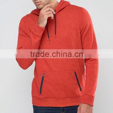 Fashion Men's Plain Red Pullover Hoodie