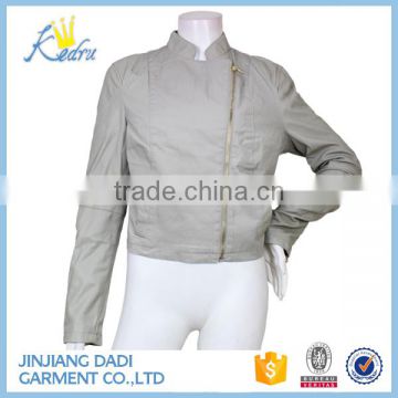 China Clothing Factory Custom Women Moto Leather Jacket