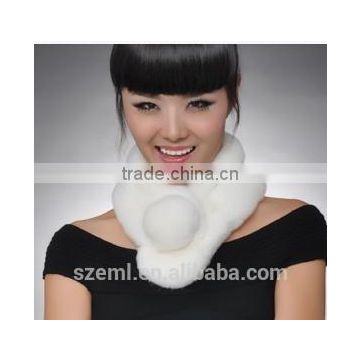 Rabbit Fur Cotton Scarf Material and Embroidered Pattern Rabbit Fur Scarf