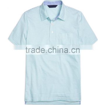 Man Polo Shirt with Pocket Slim Fit Stripe Polo Shirt Wholesale OEM service