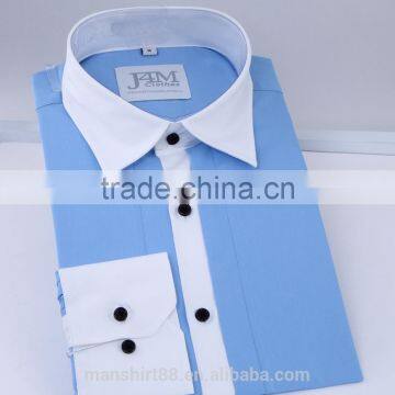 long sleeve new design solid color mens plain dress shirts 2017