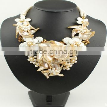 A-3948 Beauty 2015 Handmade Shell Flower Necklace For Wedding