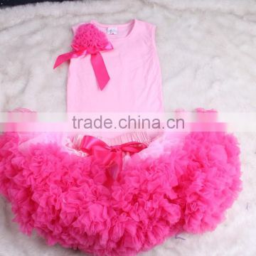 Wholesale Kids Girls Super Fluffy Skirt Chiffon Pettiskirts Tutu Suit Newborn Baby Girls Petticoat Dress Boutique Outfits Party