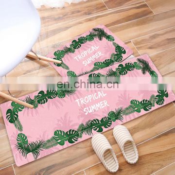 i@home Nordic tropical rain forest style porch mat household flannel Woven anti slip floor mat