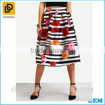 2016 Hot Sale Women Wholesale Fashion Design Lady Floral Pencil Skirt