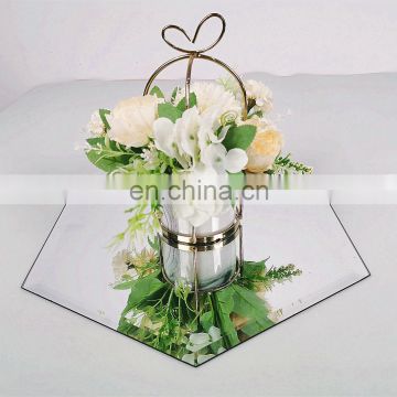 Polished edge mirror candle tray decorative centerpiece mirrors