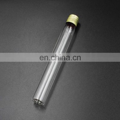 High quality flat bottom glass test tube with aluminum screw cap
