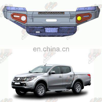 Car Accessories Paint Black Bull Bar With Skid Plate For Triton L200