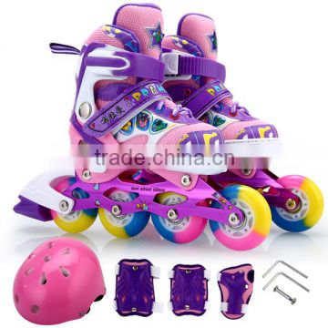 Fashionable girls roller skates combo set and inline skates professional for children