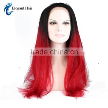 Alibaba Long Style Synthetic Wig 1b red# Straight Hair Lace Front Wig