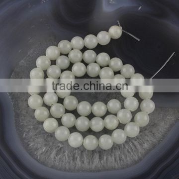 YJ1123-4 Smooth Round grey Jade Stone Beads strand